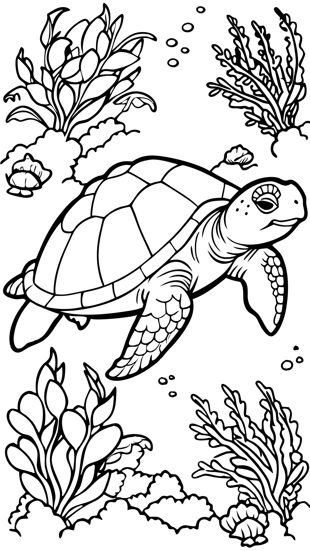 realistic sea turtle coloring page